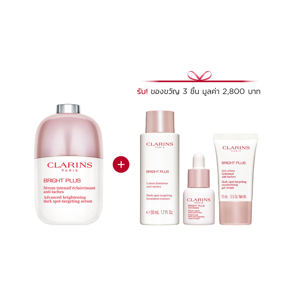 ภาพถ่ายผลิตภัณฑ์เซรั่ม Niacinamide ป้องกันรอยสิวจากคลาแรงส์วางถัดจาก Acerola Fruit และโมเลกุล Niacinamide