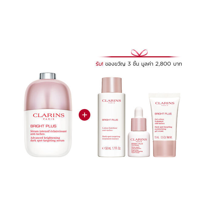 ภาพถ่ายผลิตภัณฑ์เซรั่ม Niacinamide ป้องกันรอยสิวจากคลาแรงส์วางถัดจาก Acerola Fruit และโมเลกุล Niacinamide