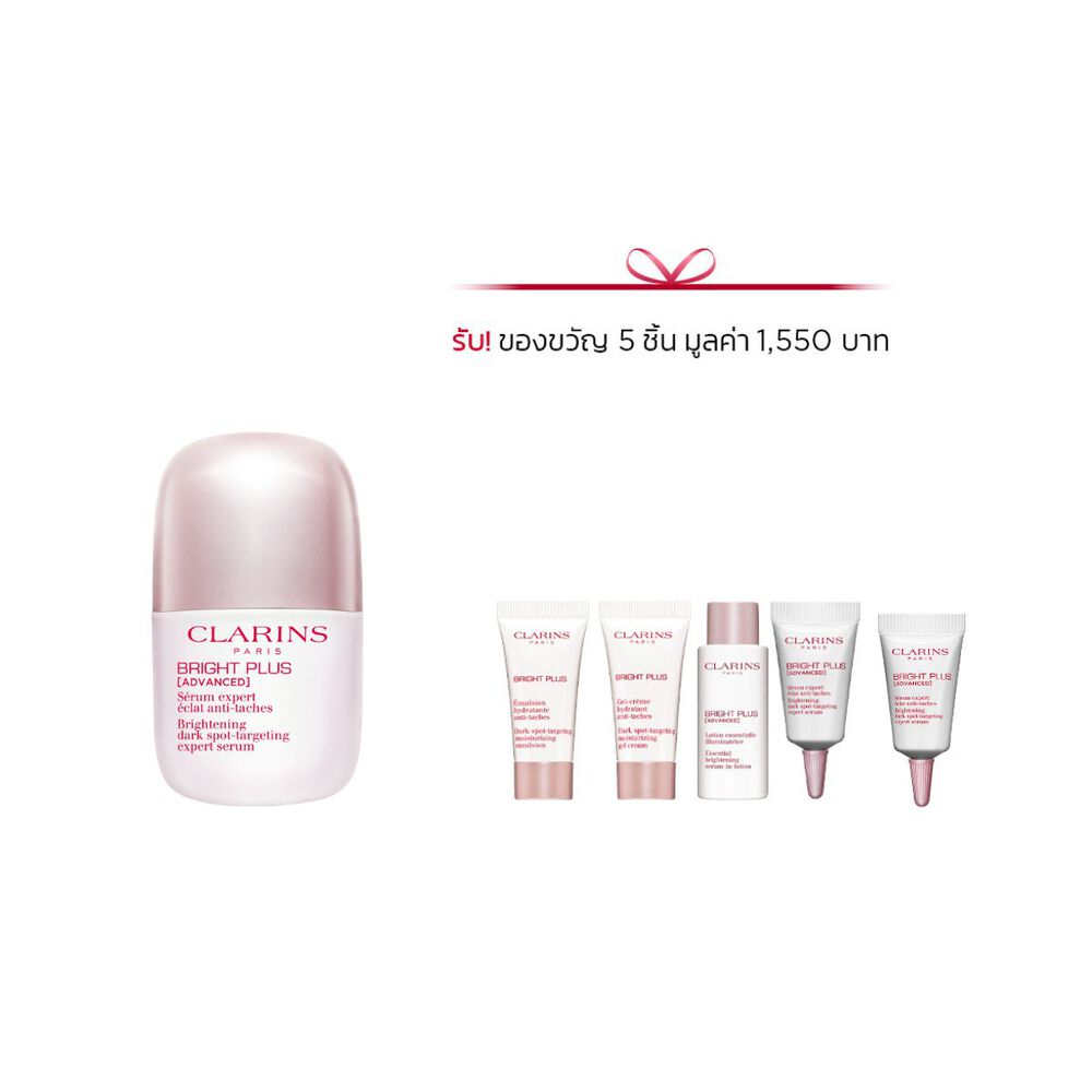 ภาพถ่ายผลิตภัณฑ์เซรั่ม Niacinamide ป้องกันรอยสิวจากคลาแรงส์วางถัดจาก Acerola Fruit และโมเลกุล Niacinamide