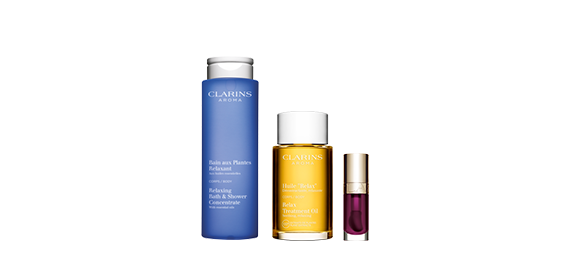 An animation of Clarins Aroma products